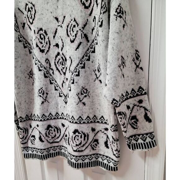Vintage Floral Roses Knit Sweater M - Picture 5 of 9